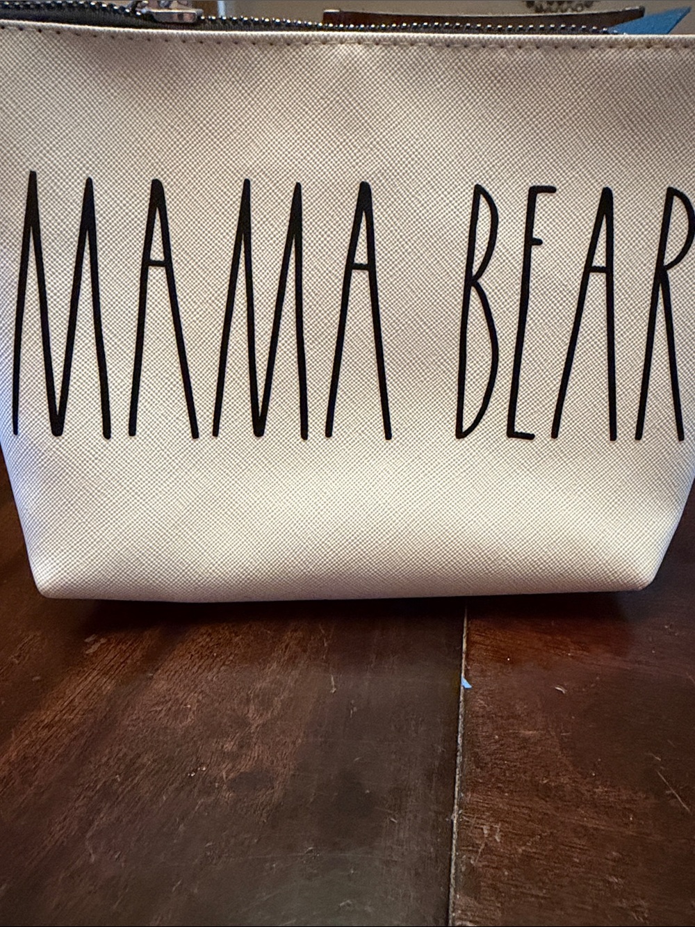 Rae Dunn White 'MAMA BEAR' Cosmetic Pouch